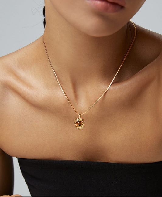 Natural Stone Fashion Necklace D0353