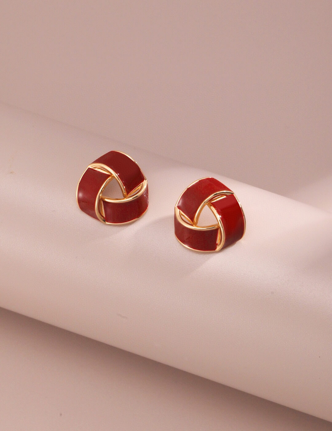Red Oil-drop Glaze Earrings E0800