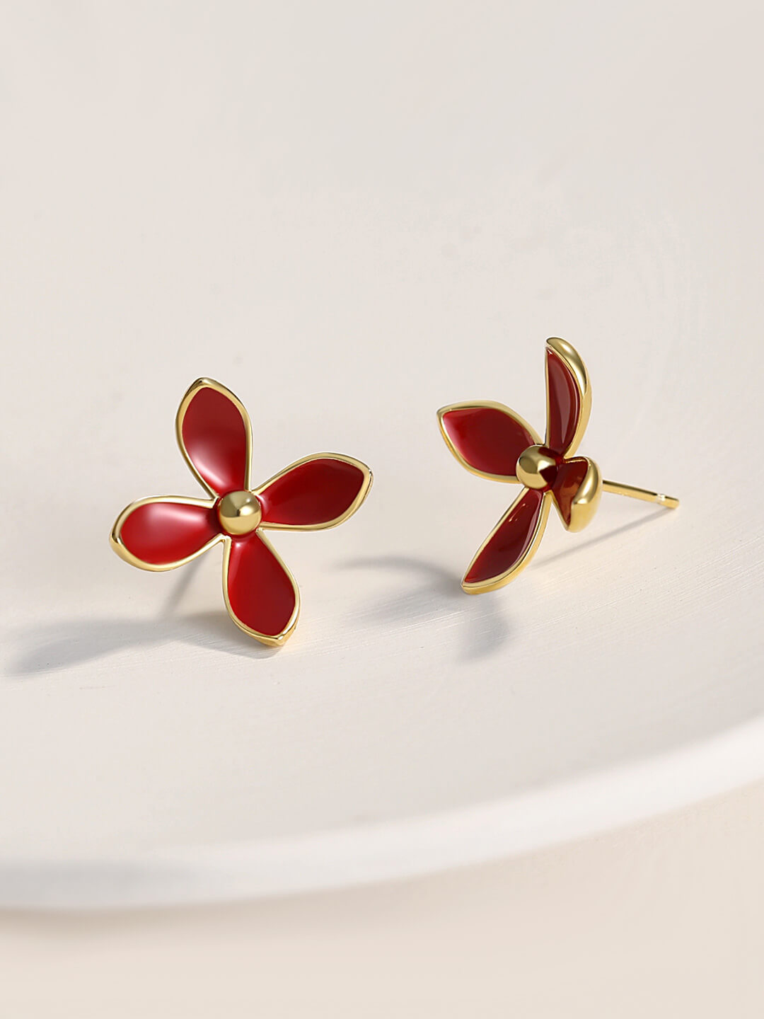 Red Oil-drop Glaze Earrings E0683