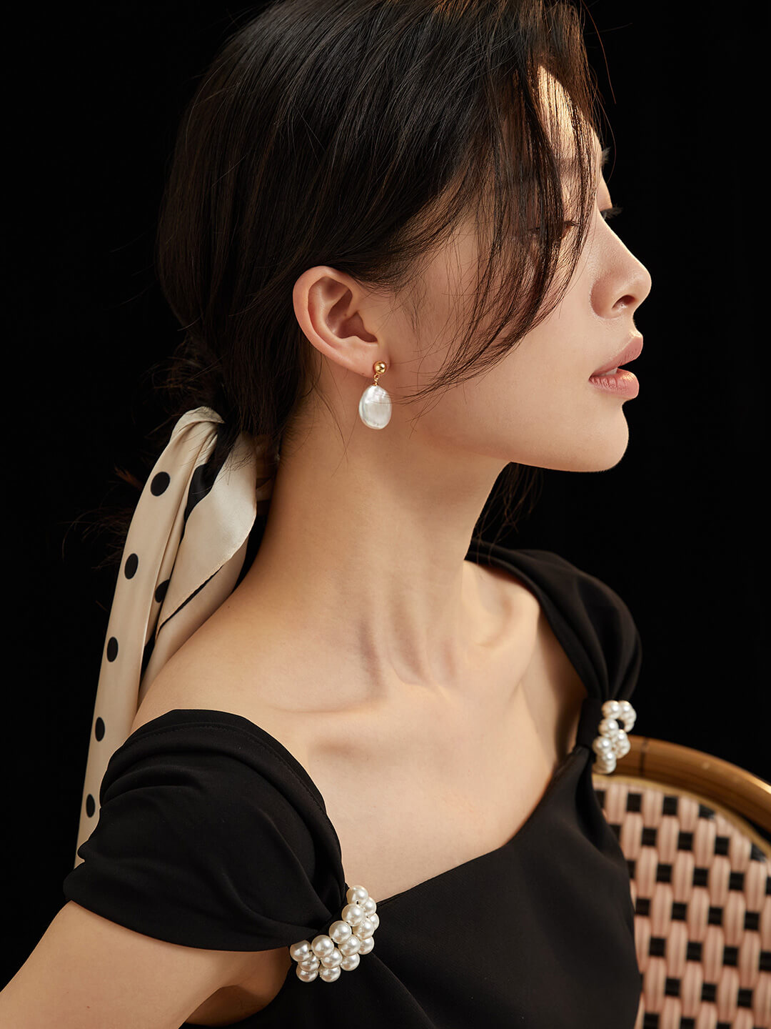 Baroque Natural Pearl Stud Earrings E0697