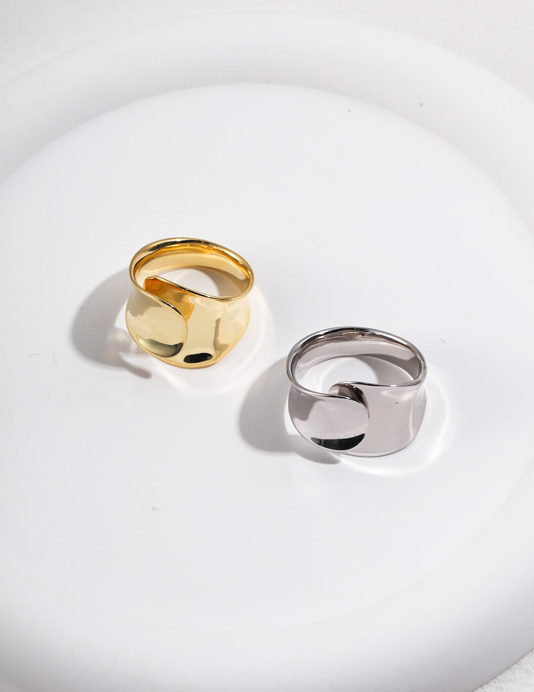 Sterling Silver Concave Rings J0068
