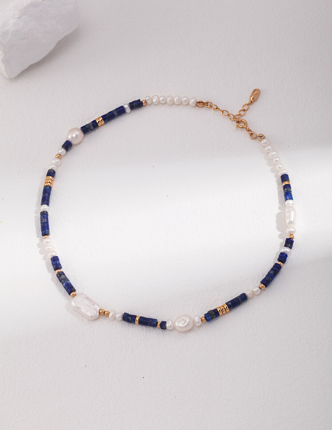 Sterling Silver Lapis Lazuli Pearl Necklace D0425