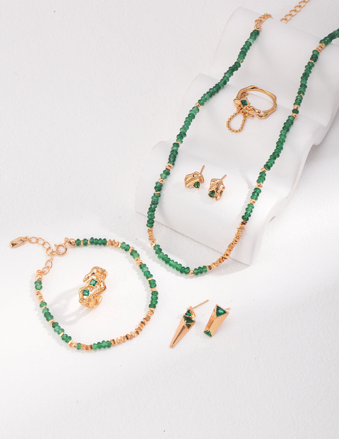 Sterling Silver Emerald Necklace D0427
