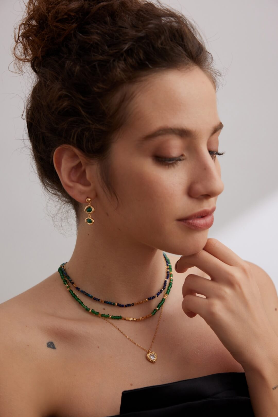 Sterling Silver Emerald Necklace D0427