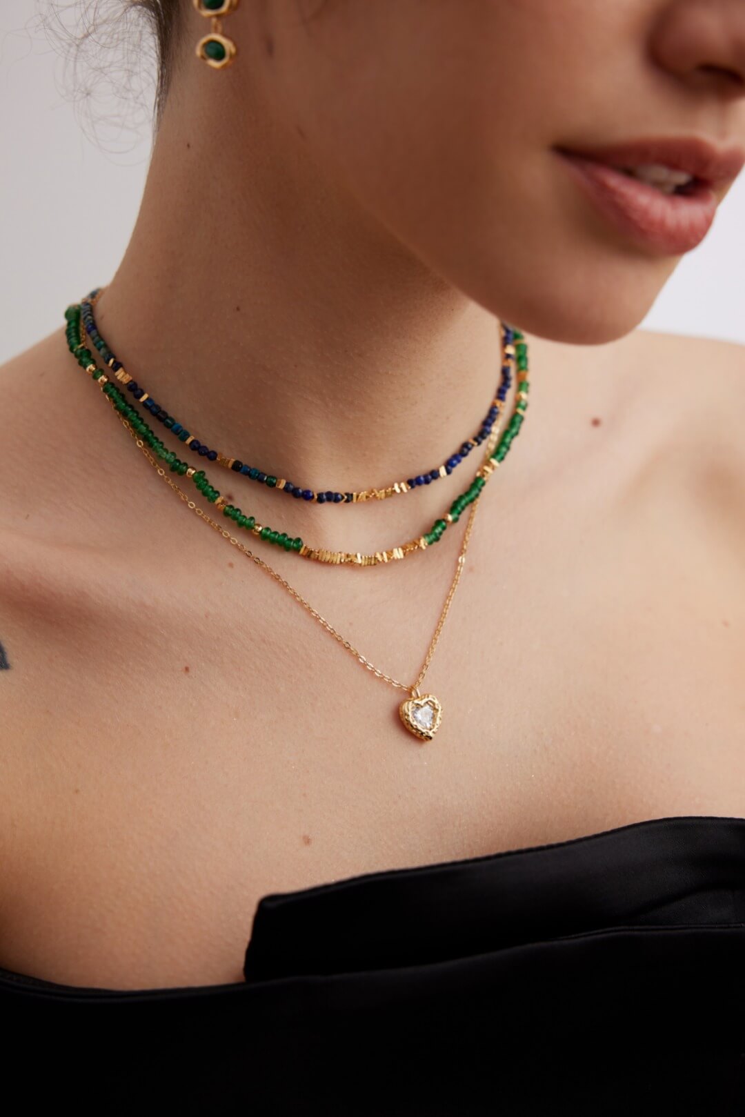 Sterling Silver Emerald Necklace D0427