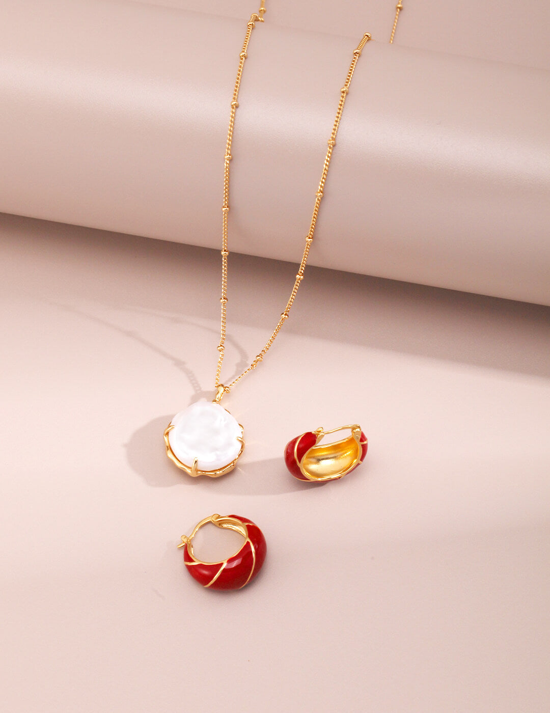 Red Oil-drop Glaze Earrings E0693