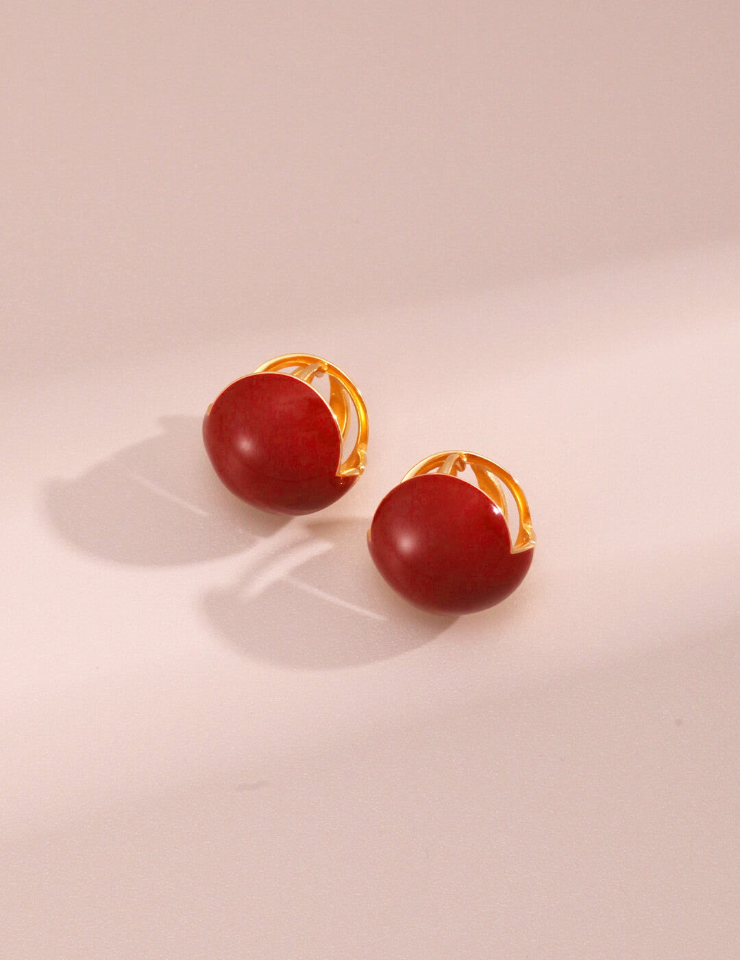 Red Oil-drop Glaze Earrings E0594