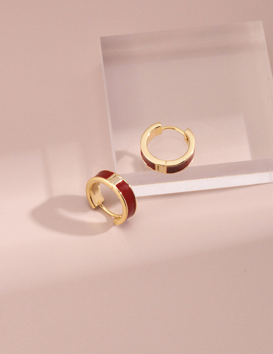 Red Oil-drop Glaze Earrings E0677