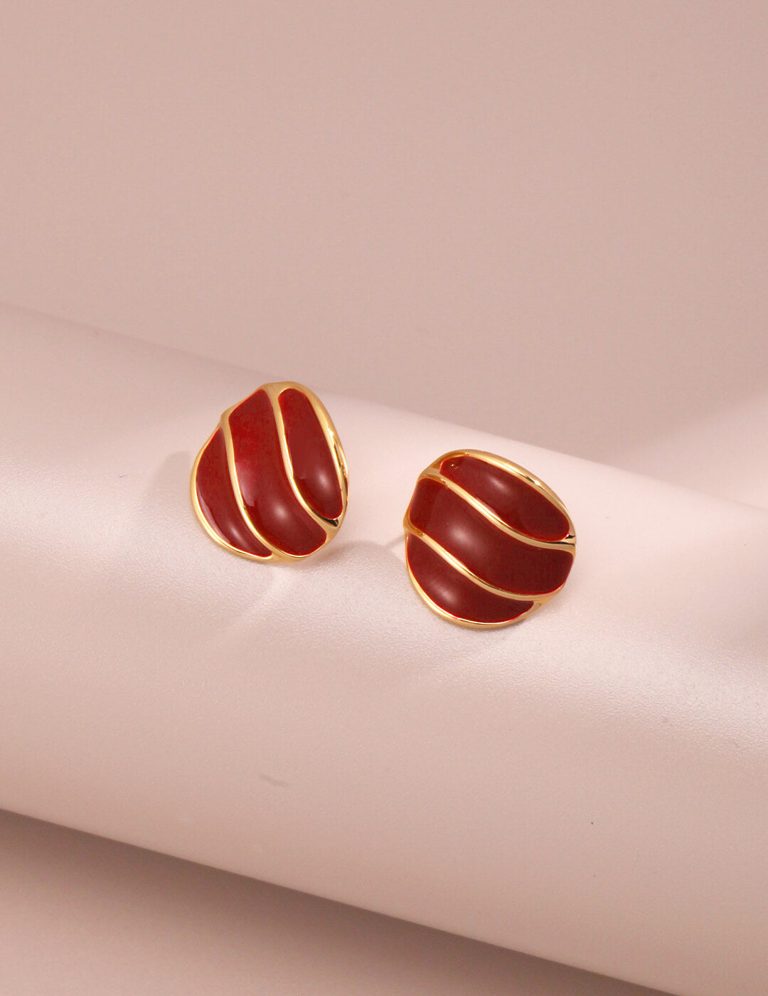 Red Oil-drop Glaze Earrings E0804