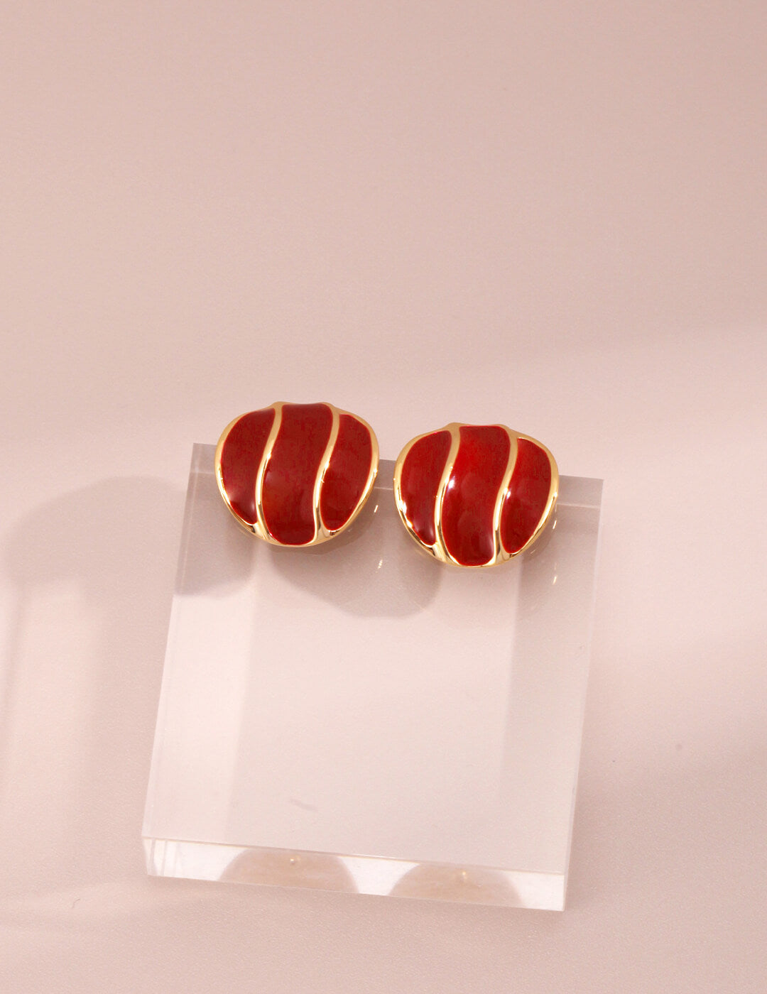 Red Oil-drop Glaze Earrings E0804