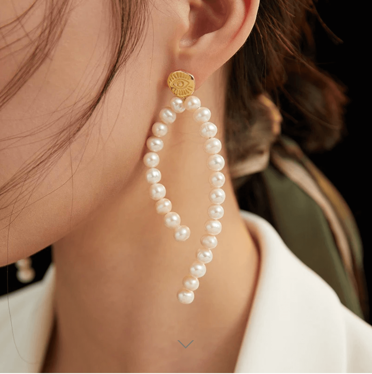 Long Natural Pearl Earrings E0701