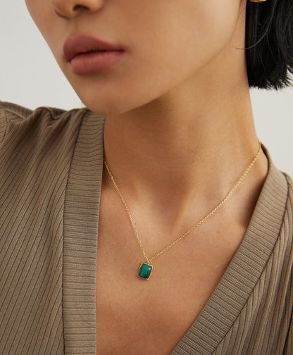 Malachite Classic Earrings Necklace Set E0522 D0175