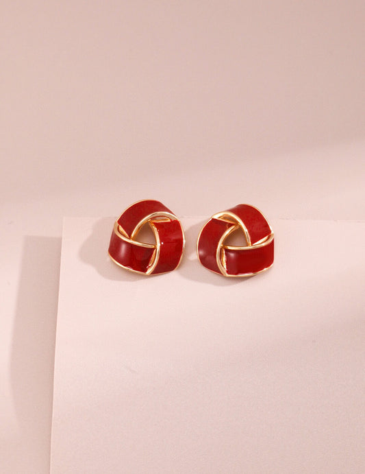 Red Oil-drop Glaze Earrings E0800