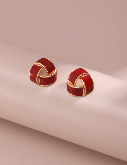 Red Oil-drop Glaze Earrings E0800