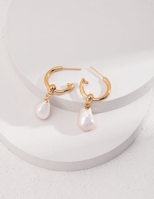 Baroque Pearl Earrings with 2 Wearing Ways E0696