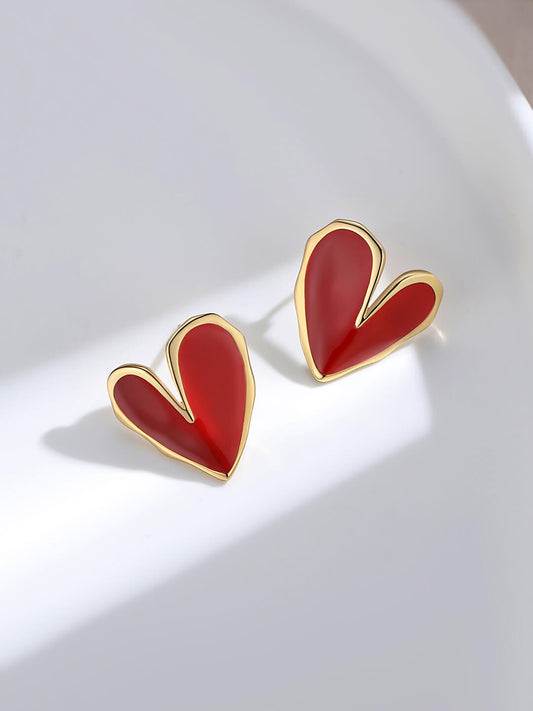 Red Oil-drop Glaze Earrings E0567