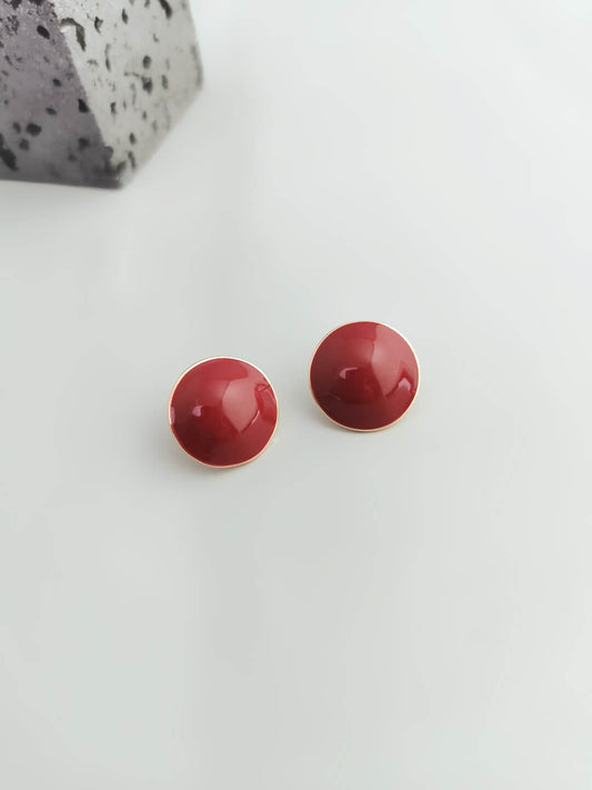 Red Oil-drop Glaze Earrings E0799