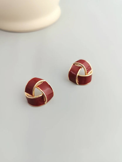 Red Oil-drop Glaze Earrings E0800