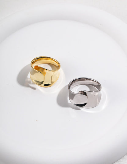 Sterling Silver Concave Rings J0068