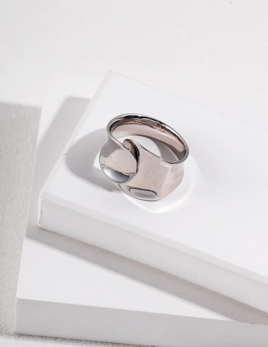 Sterling Silver Concave Rings J0068