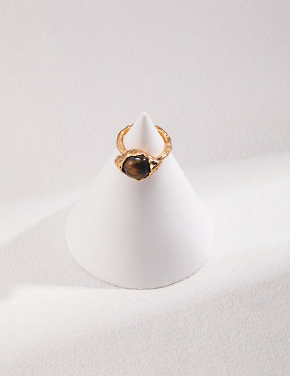 Tiger's Eye Natural Stone Ring J0205