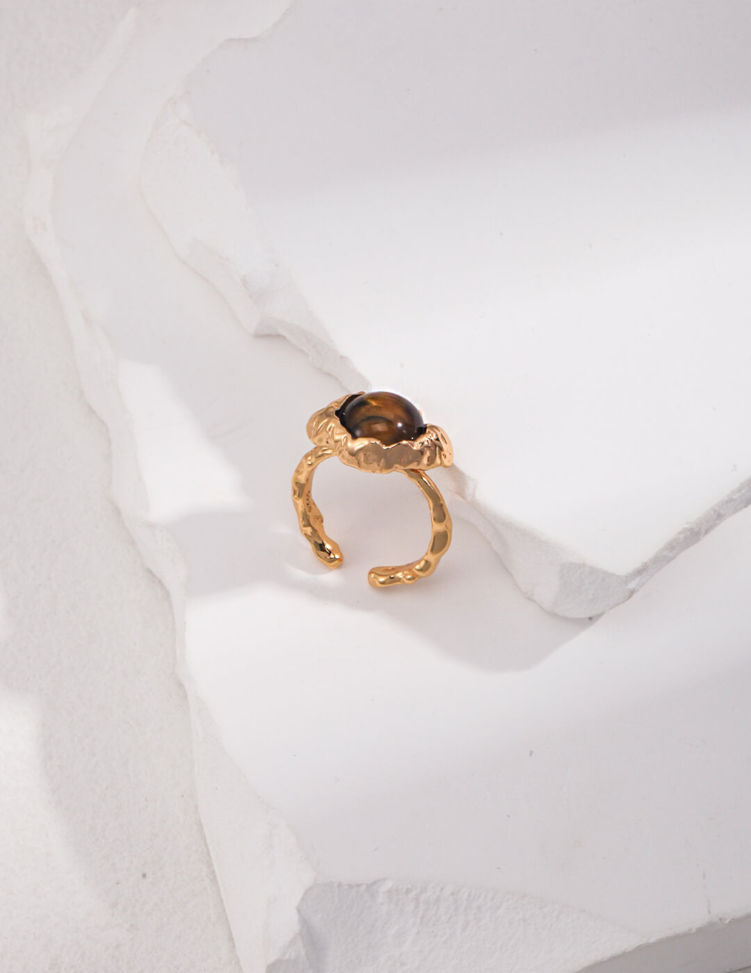Tiger's Eye Natural Stone Ring J0205