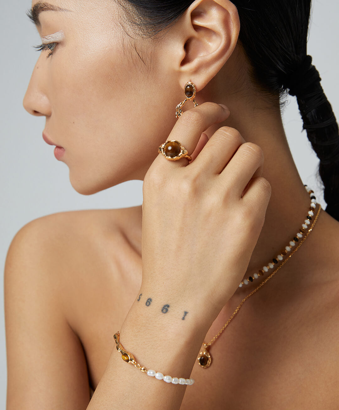Sterling Silver Tiger's Eye Bracelet SL0086