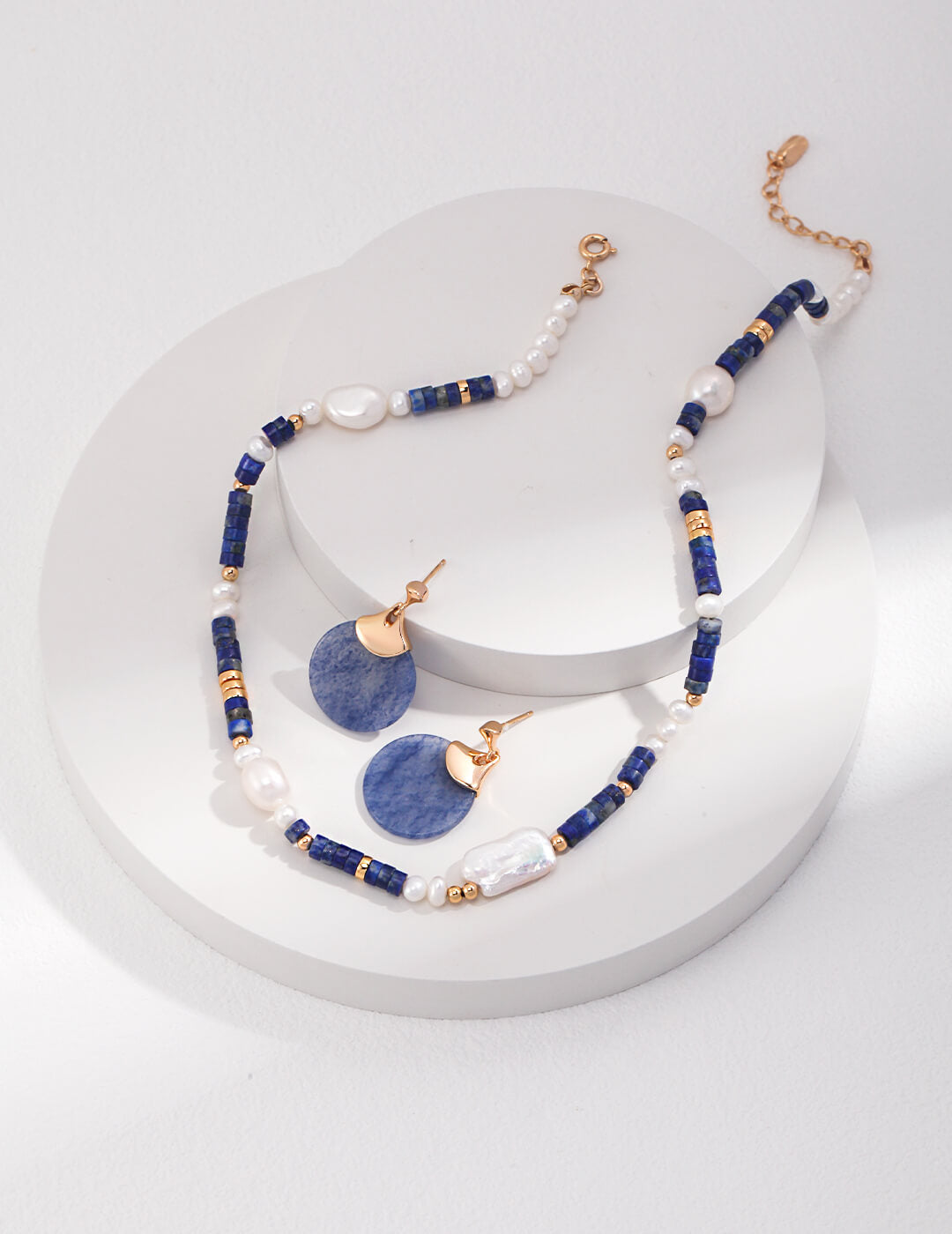 Sterling Silver Lapis Lazuli Pearl Necklace D0425