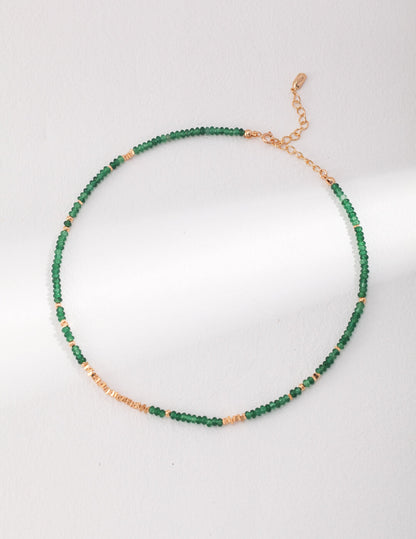 Sterling Silver Emerald Necklace D0427
