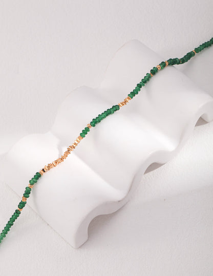 Sterling Silver Emerald Necklace D0427