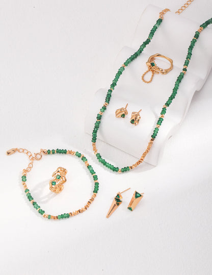 Sterling Silver Emerald Necklace D0427