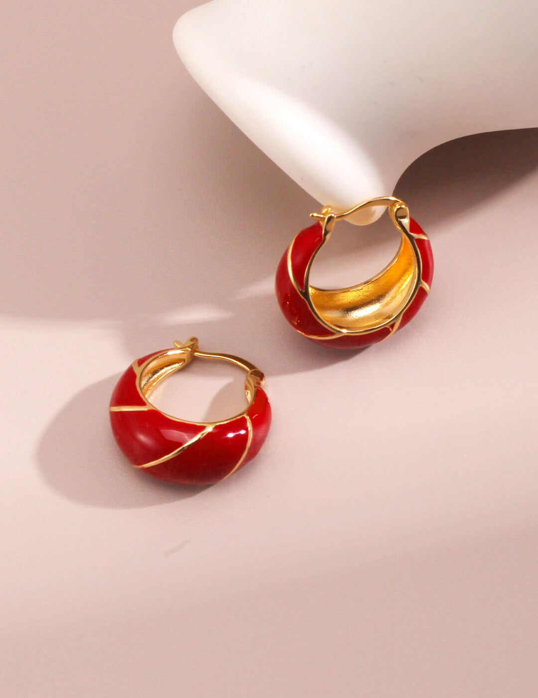 Red Oil-drop Glaze Earrings E0693