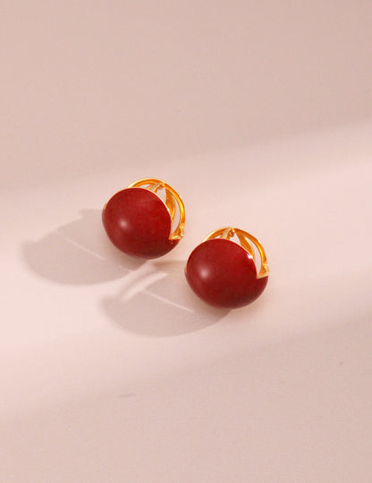 Red Oil-drop Glaze Earrings E0594
