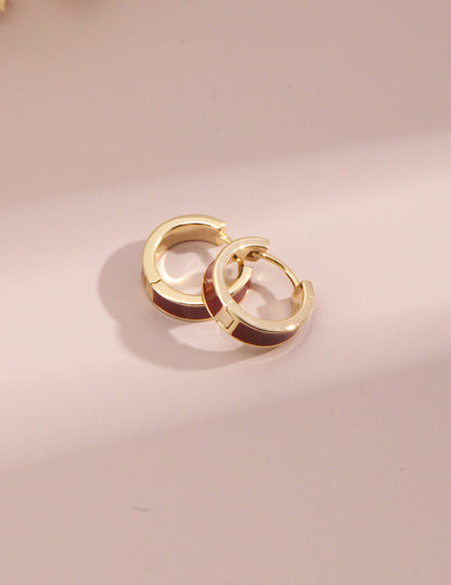 Red Oil-drop Glaze Earrings E0677