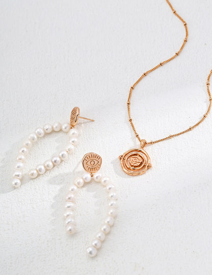 Long Natural Pearl Earrings E0701