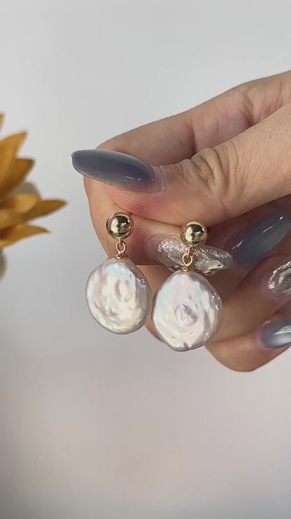 Baroque Natural Pearl Stud Earrings E0697